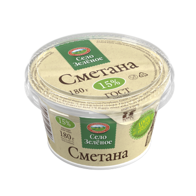 Сметана "Село зелёное", 15%