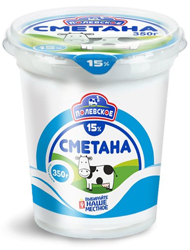 Сметана "Полянка" 15% 350гр